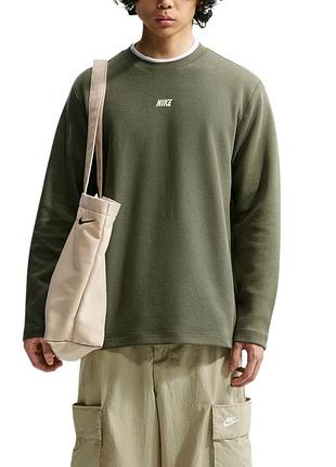 Мужская толстовка nike m nk club varsity ls crew хаки