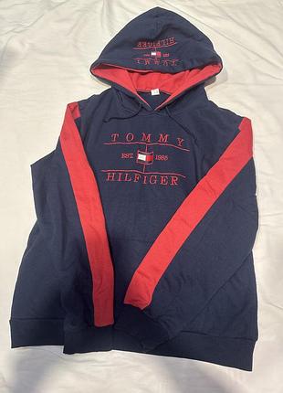 Кофта чоловіча tommy hilfiger синя з червоним