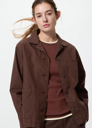 Жакет из льняной смеси uniqlo (482273)