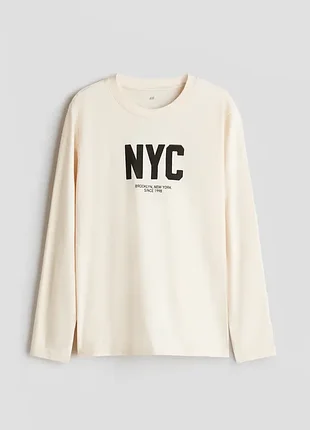 Футболка h&m для хлопчика 158-164, 170 з довгими рукавами та принтом