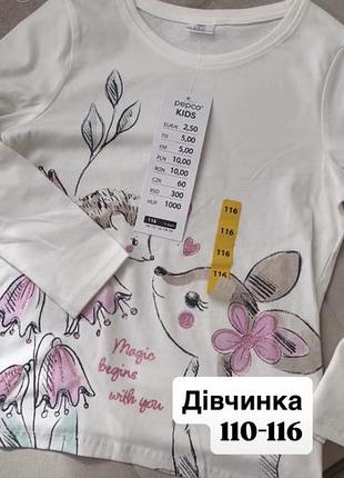 Реглан для дівчинки 👧 110см 4/5 років