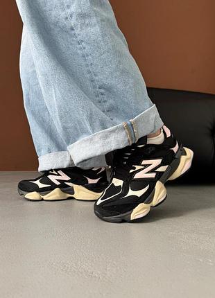 Кросівки жіночі new balance 9060 black/pink logo