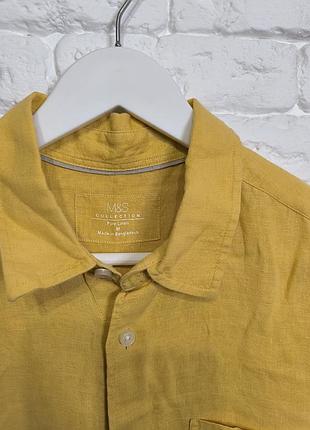 Рубашка льняная marks&spencer m 3