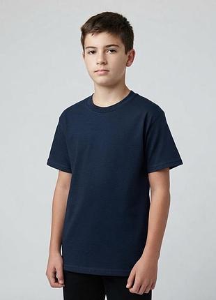👕 класична базова футболка cotton ace у глибокому темно-синьому кольорі! (розмір l youth)
