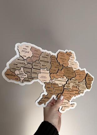 Настінний декор карта україни дерев'яна