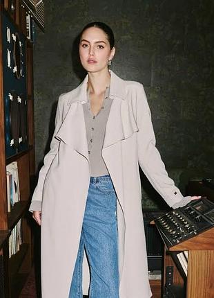 Жіночий плащ vero moda вільного крою світло-бежевий