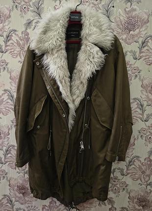 Куртка-парка  с натуральной овчиной allsaints. размер s