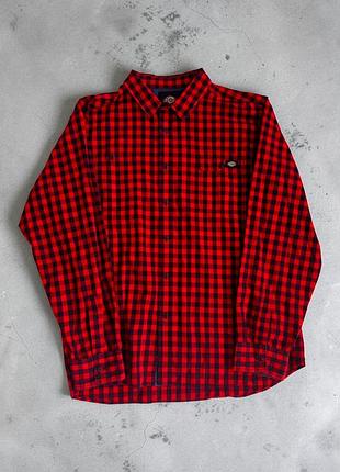 Сорочка чоловіча dickies в клітинку червона xxl