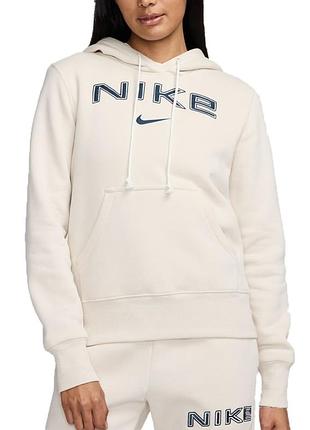 Толстовка жіноча nike w nsw phnx flc std po logo hdy бежева