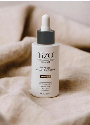 Вітамінна сироватка tizo photoceutical skincare advanced vitamin c + e serum recharge 29 мл термін -травень 27