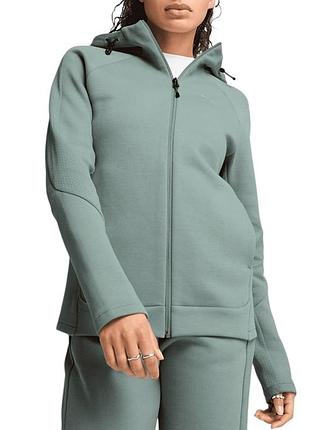 Толстовка жіноча puma evostripe full-zip hoodie зелена 68505030