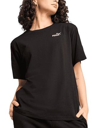 Футболка жіноча puma tape relaxed tee чорна 68500901
