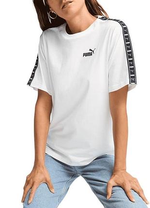 Футболка жіноча puma tape relaxed tee біла 68500902