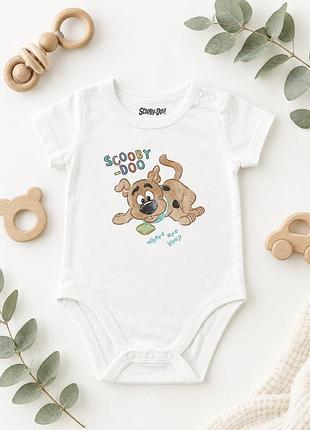 Боді унісекс scooby-doo! білий з коротким рукавом 68