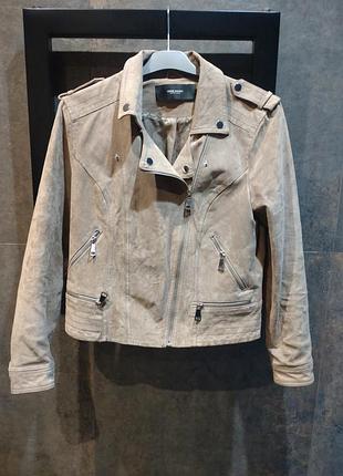 Шкіряна замшева куртка косуха vero moda розмір m охра
