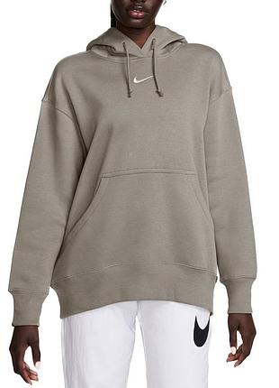 Толстовка жіноча nike w nsw phnx flc os po hoodie сіра