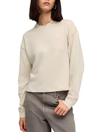 Толстовка жіноча puma class comfort short polo crew tr молочна 68813387