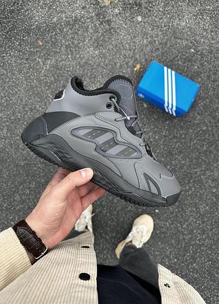 Зимові кросівки adidas streetball ii сірі для чоловіків з утеплювачем і натуральною шкірою адідас стрітболл