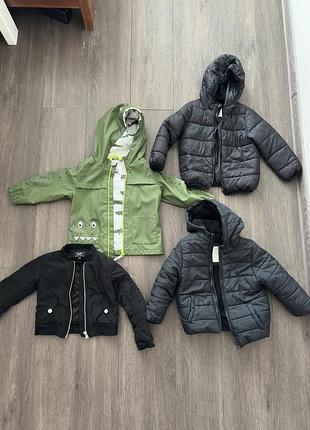 Куртка для хлопчика демісезонна, чорна, зелена, сіра