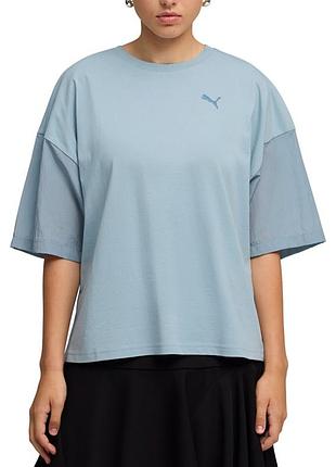 Футболка женская puma her oversized tee голубая 69188347