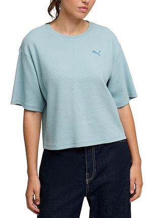 Футболка жіноча puma ess elevated relaxed tee блакитна 69181347
