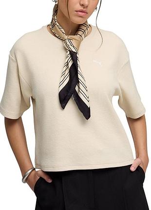 Футболка жіноча puma ess elevated relaxed tee молочна 69181387