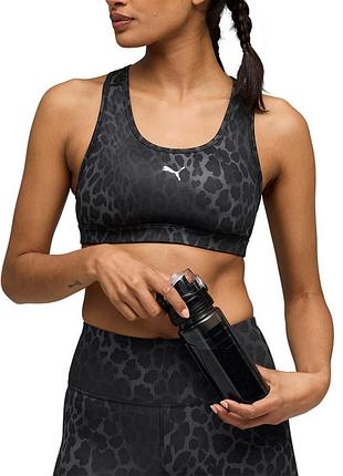 Бра женский puma 4keeps bra - padded - spotted haze черный 52851101