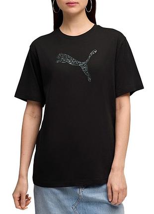 Футболка жіноча puma her relaxed graphic tee чорна 69188401
