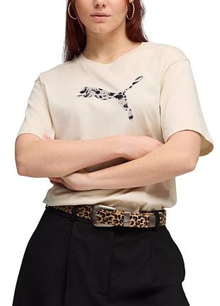 Футболка жіноча puma ess graphic animal relaxed tee молочна 69182187