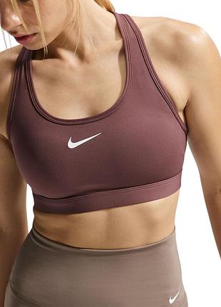 Бра женский nike w nk swsh med spt bra коричневый