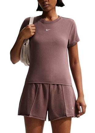 Футболка жіноча nike w nsw nk chll knt md crp коричнева