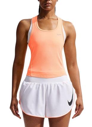 Майка женская nike w nk tempo df crp mesh tank оранжевая