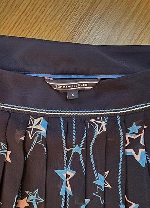 Міді спідниця жіноча tommy hilfiger синя з шифону в зірочки, розмір m