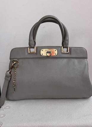 Сумка шкіряна prada-елегантна, жіноча, класична, світло-сірого кольору