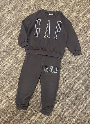 Спортивний костюм gap сірий графіт оверсайз світшот худі кофта штани