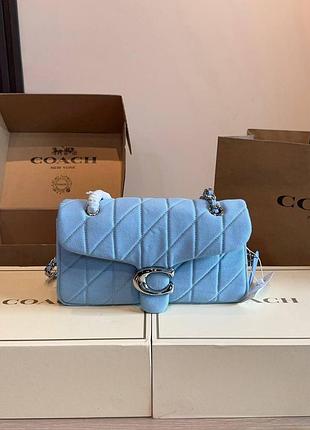 Жіноча сумка преміум coach tabby shoulder bag blue with gold hardware