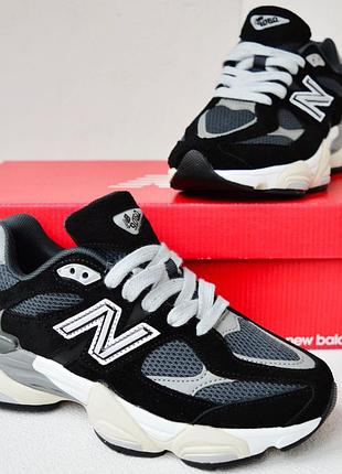 Кросівки жіночі new balance 9060 чорні з сірим 37-41р замша текстиль