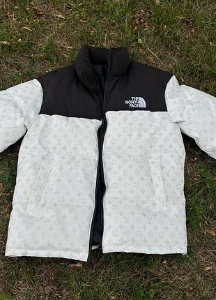 Куртка чоловіча the north face x louis vuitton зимова чорно-біла розмір l