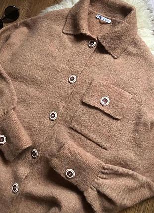 Жіночий светр-сорочка zara, бежевий