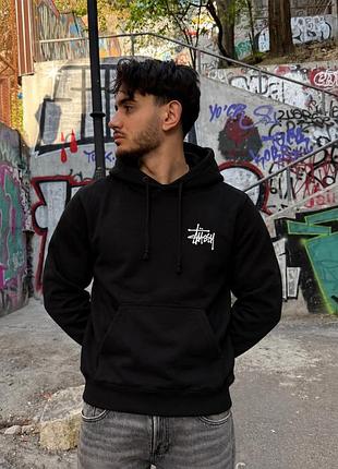 Худі чоловіче stüssy basic чорне 2