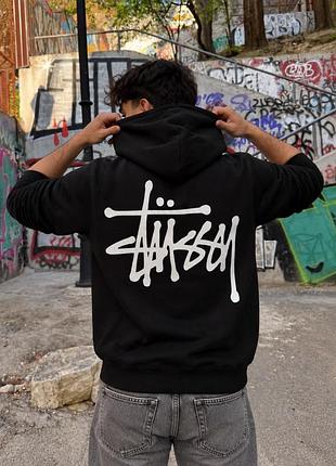 Худі чоловіче stüssy basic чорне 3