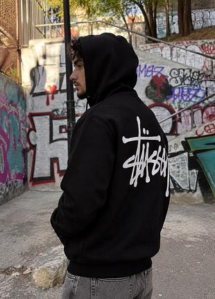 Худі чоловіче stüssy basic чорне