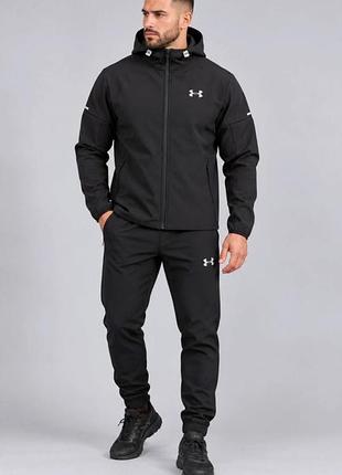 Чоловічий зимовий спортивний костюм under armour softshell на флісі.