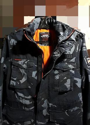Брендовая демисезонная куртка комуфляж, мужская ветровка от superdry