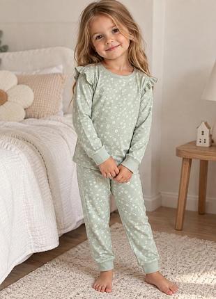 Піжама для дівчинки 3–4 роки mothercare м’ятна з ромашками