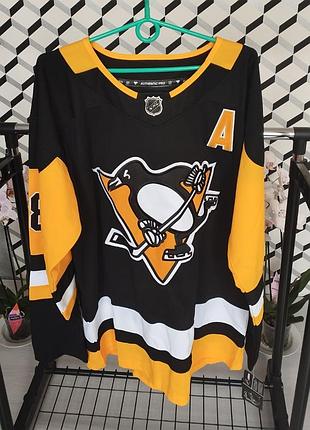 Хокейна джерсі letang хокейна джерсі 58 official product made in canada penguins pittsburgh хокейна кофта спортивна для спорту хокей nhl pro players