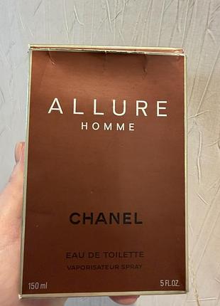 Туалетна вода chanel allure homme, 150 мл( залишок 100 мл),для чоловіків