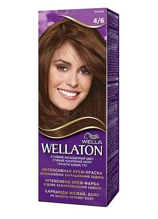Крем-краска для волос стойка 4/6 бургунди тм wellaton