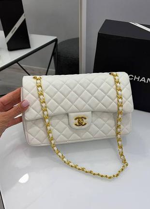 Жіноча сумка преміум classic flap bag white