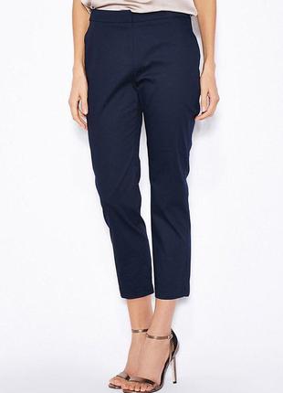 Классические зауженные синие брюки zara